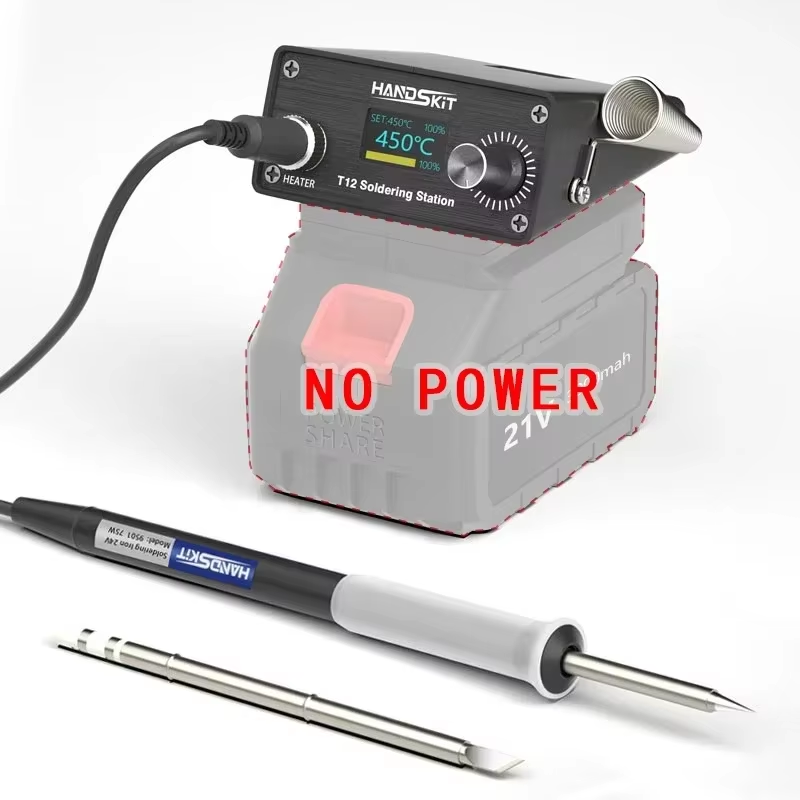 Power Tools Toolstation - Stacja lutownicza cyfrowa T12 z kontrolą