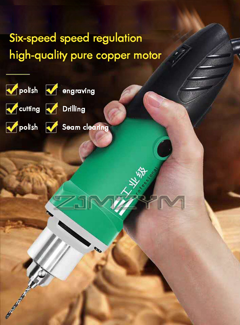 Power Tools Jack - 6-stopniowa, regulowana prędkość, mocna grawerka, wiertarka
