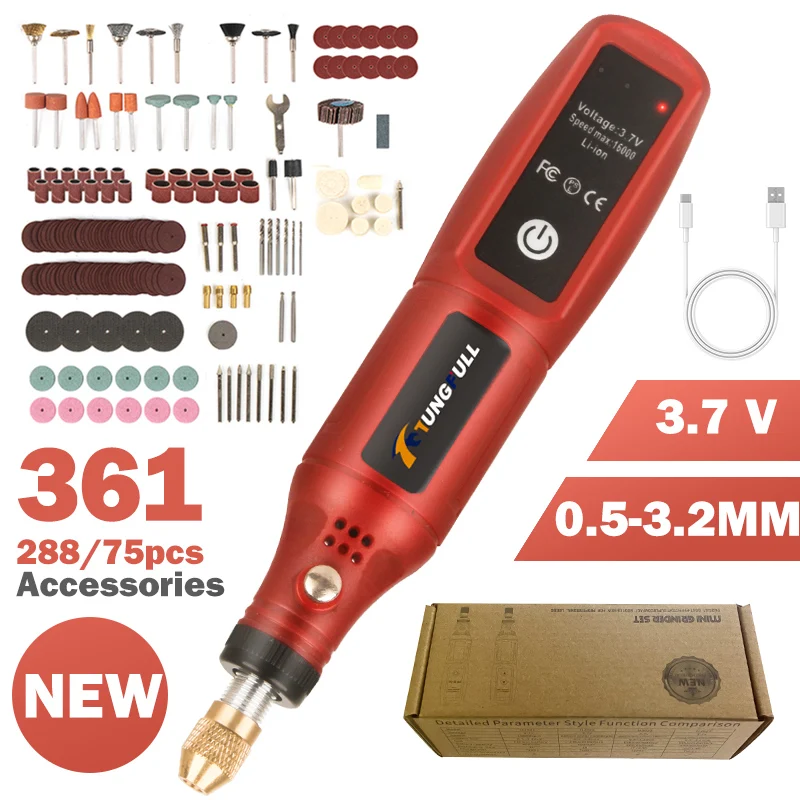Power Tools Jack - Akumulatorowy grawer USB, bezprzewodowa wiertarka elektryczna,