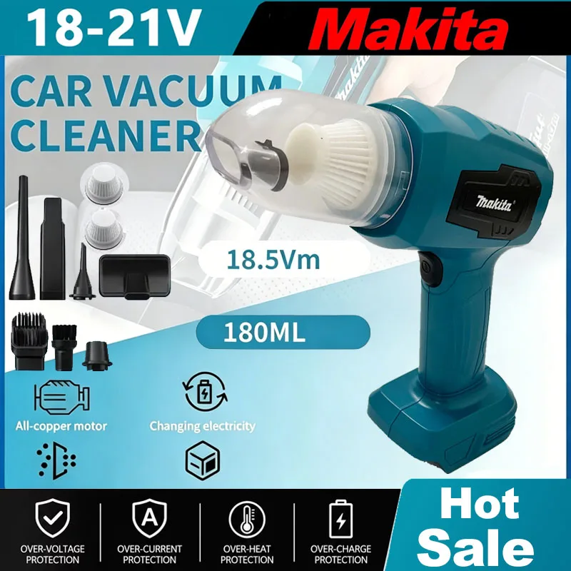 Power Tools Automotive - Odkurzacz bezprzewodowy Makita Mini do samochodu,