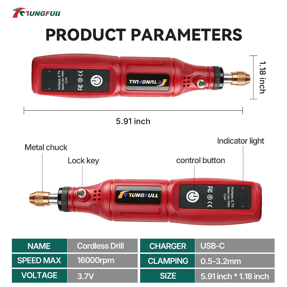 TUNGFULL 3.7V Bezprzewodowy Ob – Power Tools Jack recenzja i cena